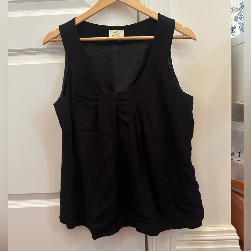 Kate Spade Size M Black Bow Accent Shirt